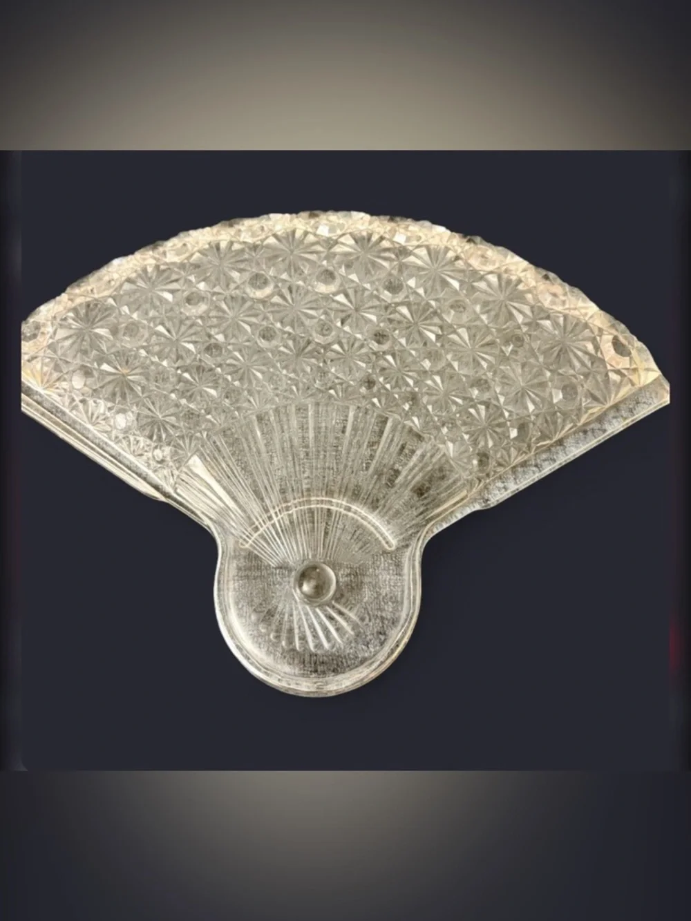 Vintage Anchor Hocking Fan-Shaped Pressed Glass Dish / Serving
